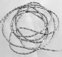 Coiled silver braided wire loops