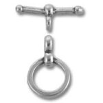 silver T-bar and ring toggle clasp