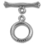 Silver toggle clasp jewelry closure