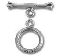Silver toggle clasp jewelry closure
