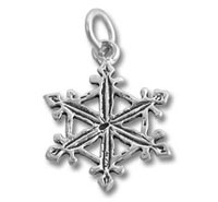 Silver snowflake pendant charm