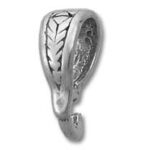 Silver pendant bail with leaf engraving