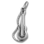 Silver guitar pendant charm