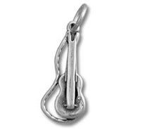 Silver guitar pendant charm