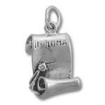 Silver diploma scroll charm pendant