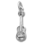 Silver guitar pendant charm