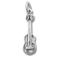 Silver guitar pendant charm