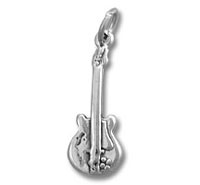 Silver electric guitar charm pendant