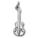 Silver violin charm pendant