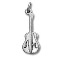 Silver violin charm pendant