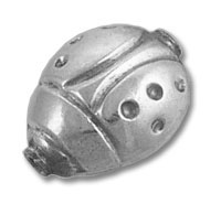 Silver ladybug-shaped bead