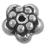 Flower-shaped silver spacer bead