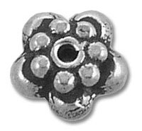 Flower-shaped silver spacer bead