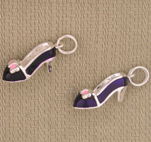 Pair of purple high-heel shoe charms