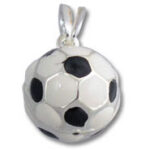 Silver soccer ball pendant charm