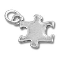 Small silver puzzle piece charm pendant
