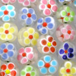 Multi-Color Daisy Glass Beads