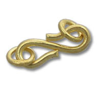 Gold S-shaped decorative jewelry clasp