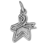 silver star ribbon charm pendant