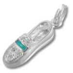 Silver flip-flop pendant with turquoise accent
