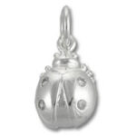 Silver ladybug charm pendant jewelry
