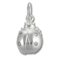 Silver ladybug charm pendant jewelry