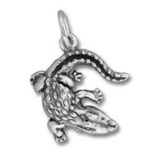 Silver alligator pendant charm