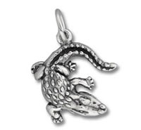 Silver alligator pendant charm