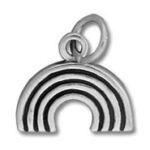 Silver rainbow pendant charm