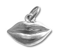 Silver lip-shaped pendant charm