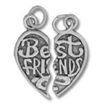 Split Best Friends heart pendant