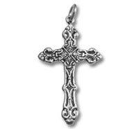 Ornate silver filigree cross pendant