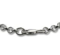 Close-up silver chain with clasp