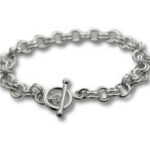 Silver chain bracelet with toggle clasp