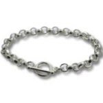 Silver chain bracelet with toggle clasp