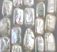 Iridescent rectangular freshwater pearls