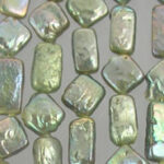 Iridescent rectangular green beads