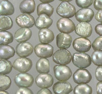 Close-up of lustrous baroque freshwater pearls