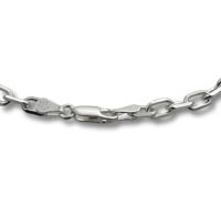Close-up of silver chain necklace links