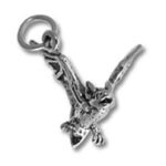 silver bird pendant charm jewelry
