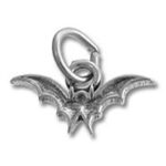Silver bat pendant charm with jump ring