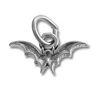 Silver bat pendant charm with jump ring