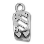 Silver-tone flip-flop charm with heart cutouts