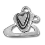 Silver heart charm pendant