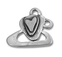 Silver heart charm pendant