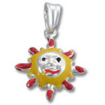 Smiling sun enamel pendant charm