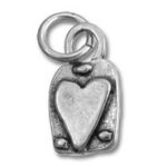 Silver heart charm pendant with jump ring