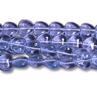 Strands of translucent purple glass beads