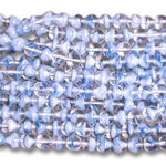 Close-up of iridescent pale blue beads
