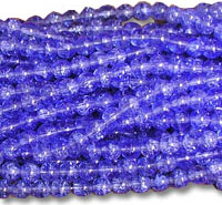 Purple-blue faceted gemstone bead strands